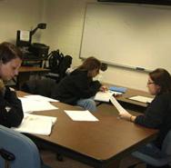 Students studying in a classroom