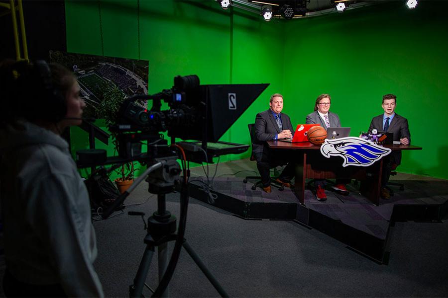  Students produce a TV broadcast.