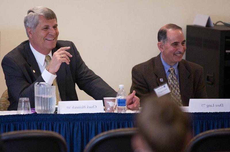 Dave Lang '73 and Chuck Heinrich '69 participate in the L&S Career Day Panel