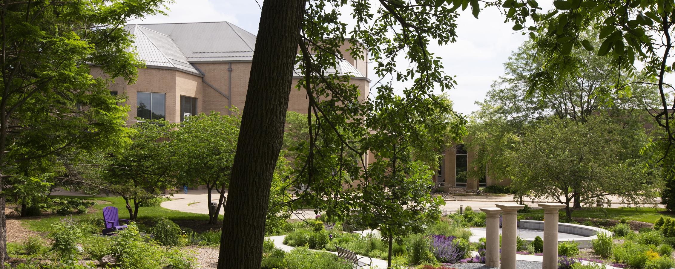 Exterior photo of the Greenhill Center of the Arts.