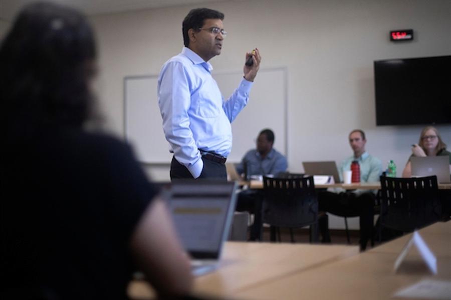 Instructor teaching in a classroom