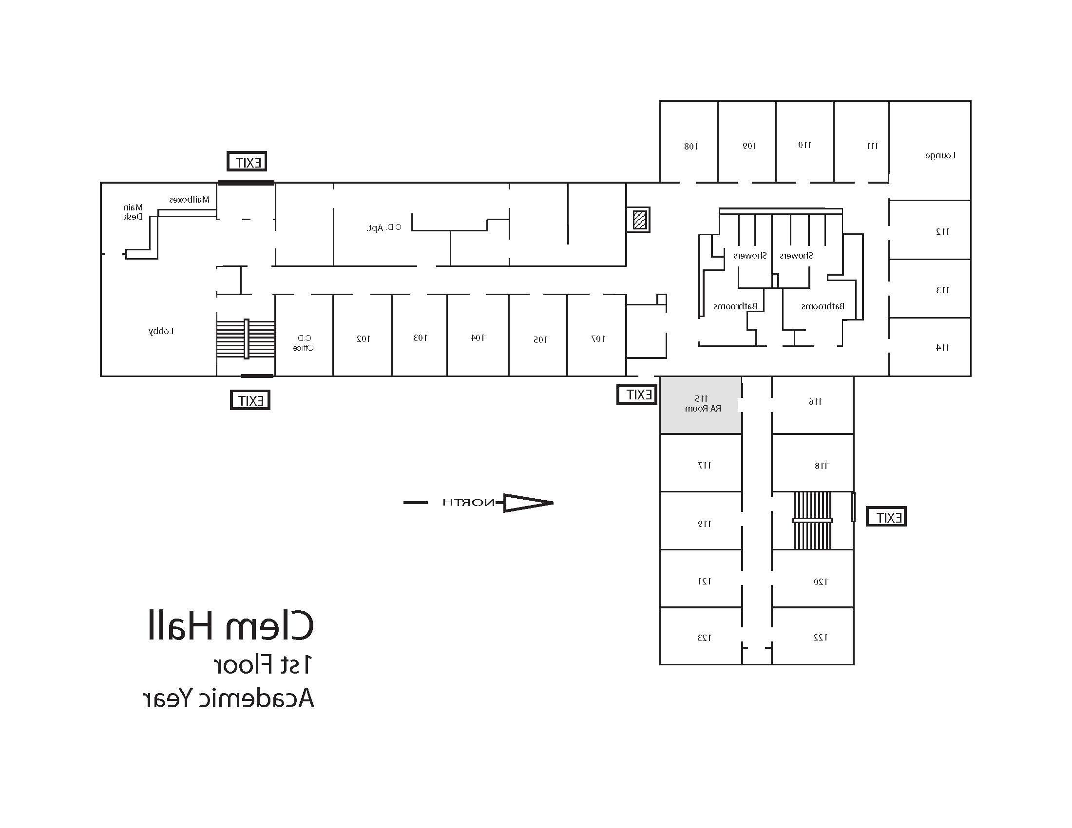 Clem Hall First Floor Floor Plan