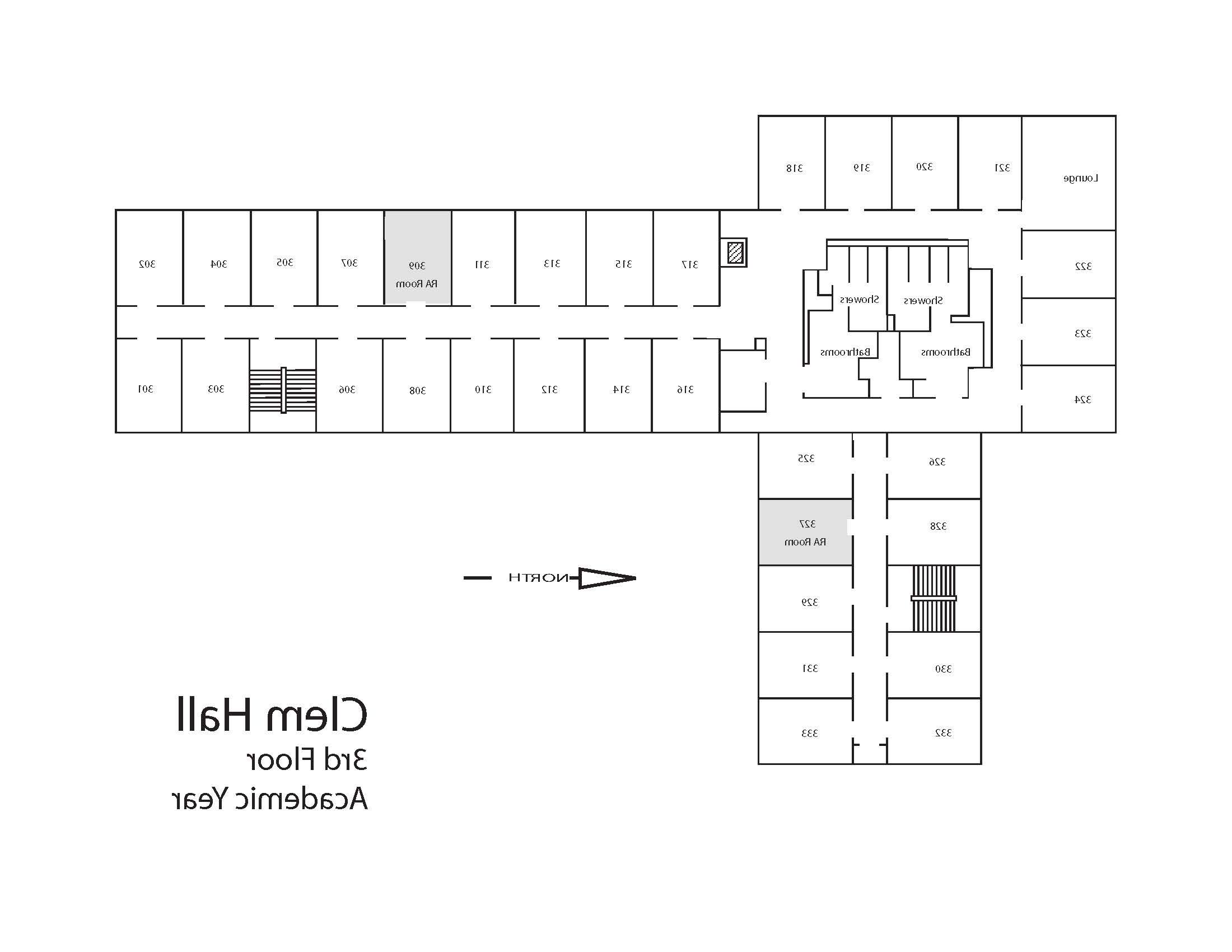 Clem Hall Third Floor Floor Plan