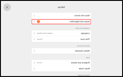 Webex settings with a red box around "Issues and Diagnostics"